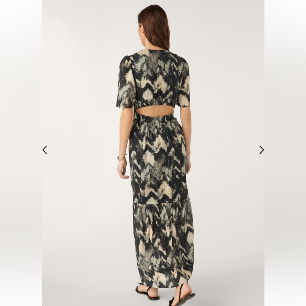 ba&sh Black and Cream Maxi Dress - Picture 7 of 12